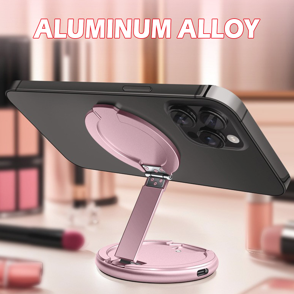 3-in-1 Magnetic Selfie Ring Light Mirror Stand – Slim 7mm 3 Color Modes Dimmable Portable Makeup Light