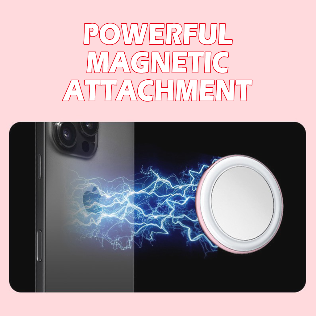3-in-1 Magnetic Selfie Ring Light Mirror Stand – Slim 7mm 3 Color Modes Dimmable Portable Makeup Light