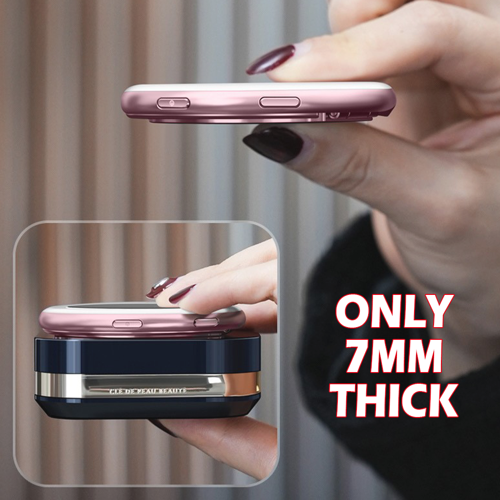 3-in-1 Magnetic Selfie Ring Light Mirror Stand – Slim 7mm 3 Color Modes Dimmable Portable Makeup Light