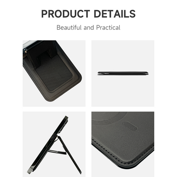 E-Ink MagSafe Phone Stand Wallet – Snap-On Kickstand, Slim Card Holder
