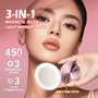 3-in-1 Magnetic Selfie Ring Light Mirror Stand – Slim 7mm 3 Color Modes Dimmable Portable Makeup Light